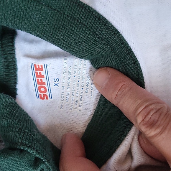 Green and White Baseball Shirt - Picture 2 of 3